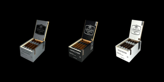 3 cigar boxes on black background