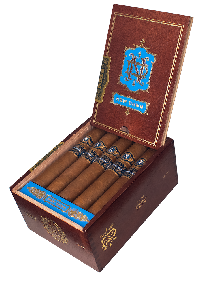 Opem box of Avowed New Dawn Robusto Grande