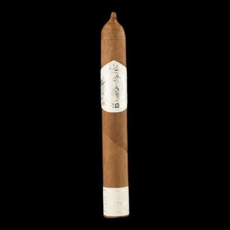 Cigar with a label on a black background