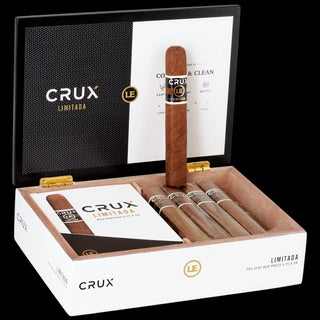 CRUX cigars in a display box with cigars sticking out