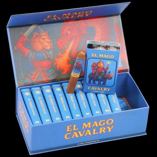 Blue Tin Of Cigars on a Black Background 