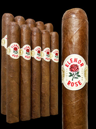 Cigar with White band that says Elenor rose 