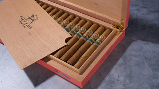 Open Pink Box of Cigars 