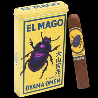 Yellow Tin of Cigars on a Black Background 