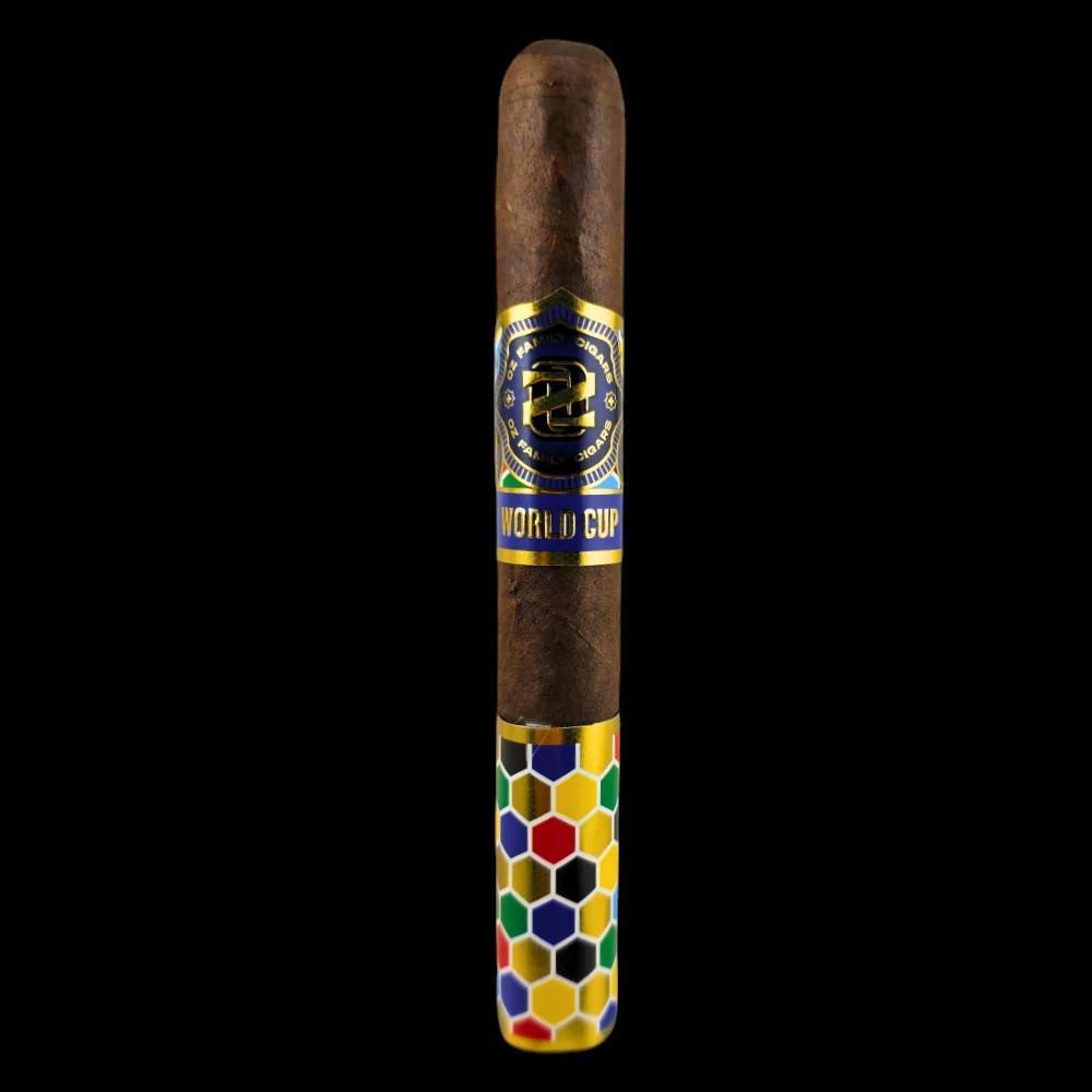 Cigar with a colorful band on a black background