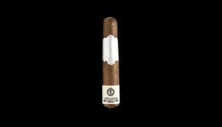 Cigar with a visible label on a black background