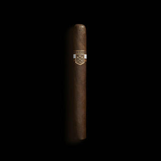 Cigar with a brand logo on a black background