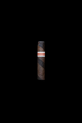 Cigar with striped band on a black background