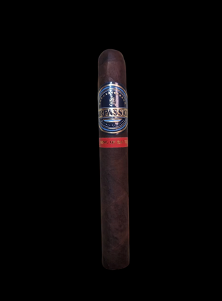 Cigar with red band over a black background 