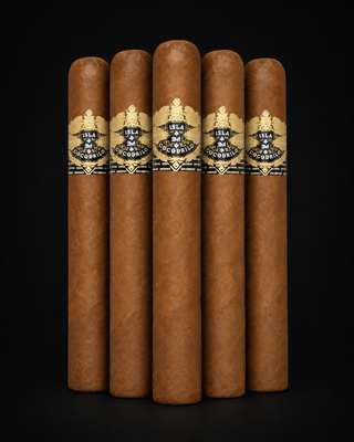 5 Cigars on a black background 